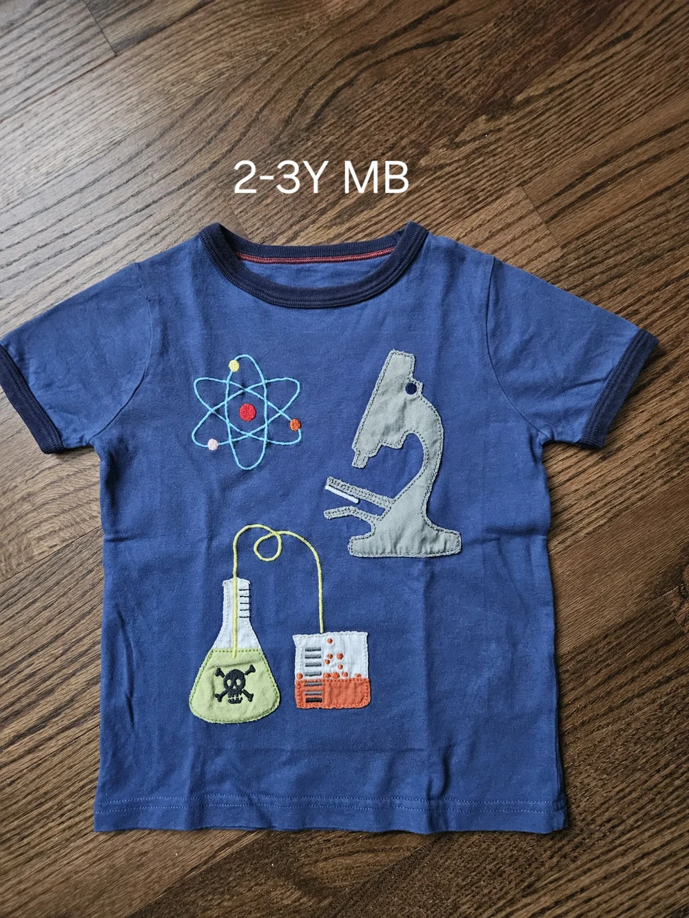 Blue Science Applique Kids Tee